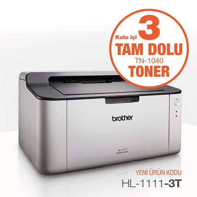 Brother HL-1111-3T USB Mono Laser Printer A4 (3 Toner) - 2