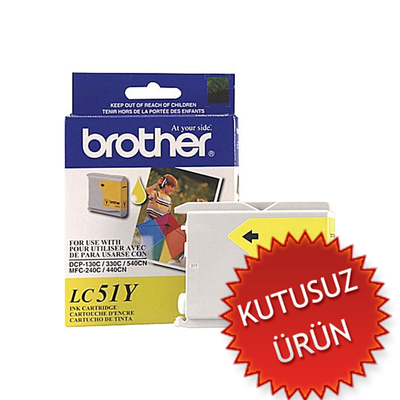 Brother LC51Y Yellow Original Cartridge - DCP-350C (Without Box) 