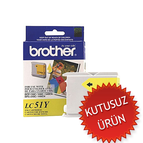 Brother LC51Y Yellow Original Cartridge - DCP-350C (Without Box) - 1