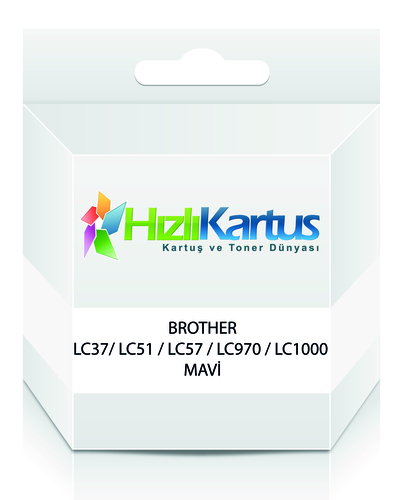 Brother LC37/ LC51 / LC57 / LC970 / LC1000 Cyan Compatible Cartridge - DCP-130C / DCP-135C - 1