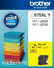 Brother LC675XLY High Capacity Yellow Original Cartridge - MFC-J2720 / MFC-J2320 - 1