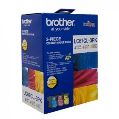 Brother LC67CL 3 Pk Color Original Cartridge - MFC-5490 / MFC-6490 - 1