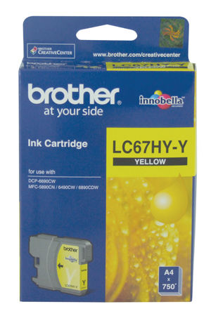 Brother LC67HY-Y Yüksek Kapasite Sarı Orjinal Kartuş - DCP585 / DCP6690CW (T7345) - 1