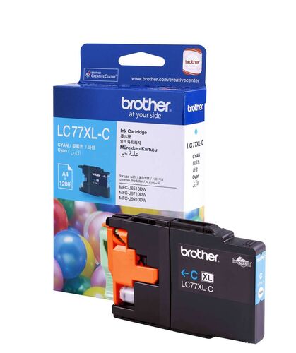 Brother LC77XLC Cyan Original Cartridge - MFC-J6510DW / MFC-J6710DW - 1