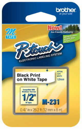 Brother M-231 Black On White Original Laminant Label