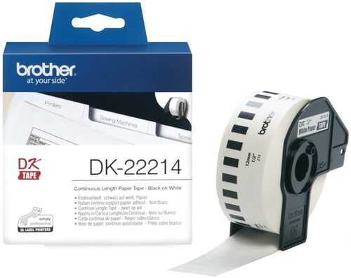 Brother P-Touch DK-22214 DK Continuous Paper Label 12mm x 30.48m - 2