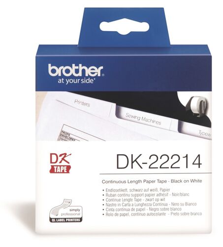 Brother P-Touch DK-22214 DK Sürekli Kağıt Etiket 12mm x 30.48m (T16377) - 1