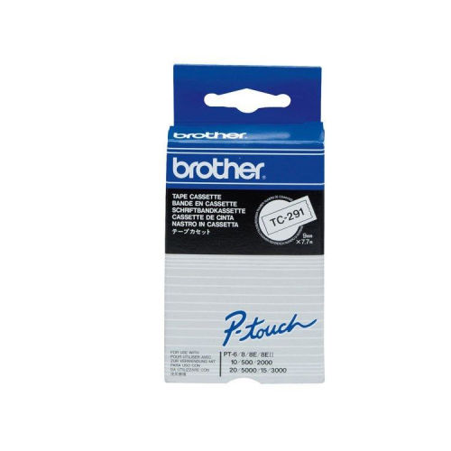 Brother TC-291 Beyaz Orjinal Şerit - P-Touch 2000 (T7534) - 1