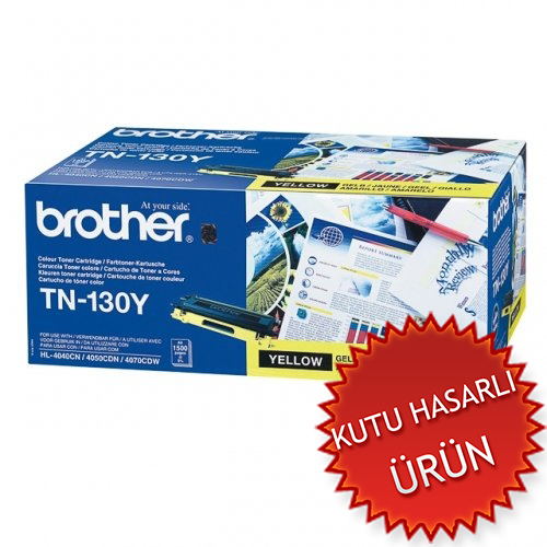 Brother TN-130Y Original Yellow Toner - HL-4040CN (Damaged Box) - 1