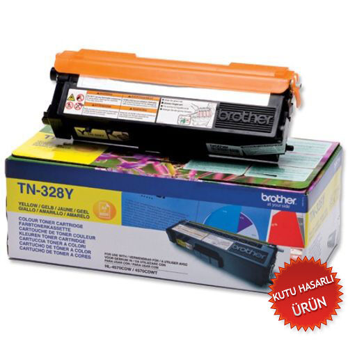 Brother TN-328Y Yellow Original Toner - HL-4150CDN / HL-4570CDW (Damaged Box) - 1