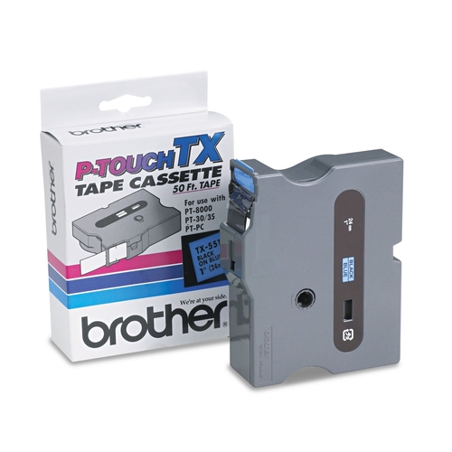 Brother TX-551 Mavi Üzerine Siyah Orjinal Şerit - 24mm x 15m - 1