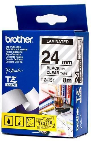 Brother TZ-151 Black on Clear Etiket Şeridi - PTD600 (T7335) - 1