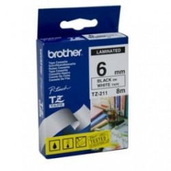 Brother TZ-221 9mm White On Black Label Ribbon - PT 1280 