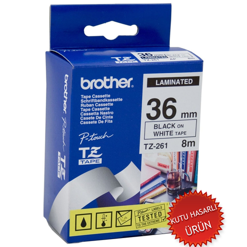 Brother TZ-261 (36MM) Black Laminand Label (Damaged Box) - 1