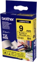 Brother TZ-621 9mm Black On Yellow Label Ribbon - PT-1280/ PT-1830 