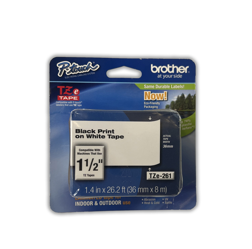 Brother TZe-261 (36MM) Black Laminated Label - 1