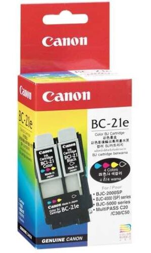 Canon BC-21E (0899A002) Original Ink Printhead + Black And Color Cartridge - BJC-2000 / BJC-2100 (T2094) - 2