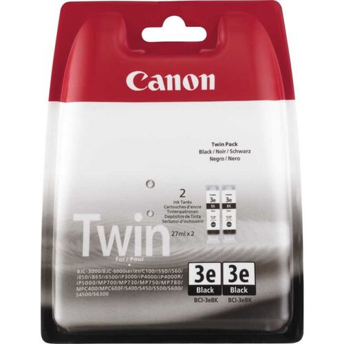 Canon BCI-3eBK / BCI-3eBK (4479A298AA) Twin Pack Black Original Cartridge - BJC-3000 (T13047)