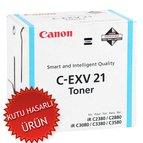 Canon C-EXV21C (0453B002) Cyan Original Toner - IR-C2380 / IR-C2880 (Damaged Box) (T16544) - 1