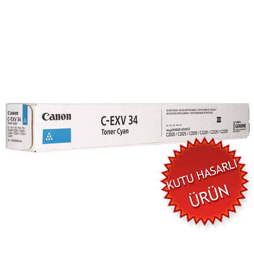 Canon C-EXV34C (3783B002AA) Cyan Original Toner - IR-C2020 / C2030 (Damaged Box) (T17451) - 1