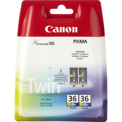 CANON - Canon CLI-36 (1511B018) Twin Pack Color Original Cartridge - İP-100