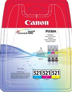 Canon CLI-521CMY (2934B010AA) 3'lü Set Kartuş - MP540 / MP620 (T1576) - 1