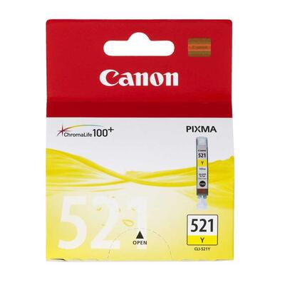 Canon CLI-521Y (2936B004AA) Yellow Original Cartridge - MP540 / MP620 (T1926) 