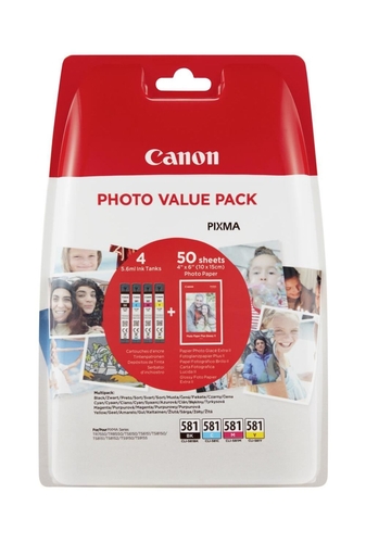 Canon CLI-581 (2103C004AA) Multipack 4'lü Paket Orjinal Kartuş (T17297) - 1