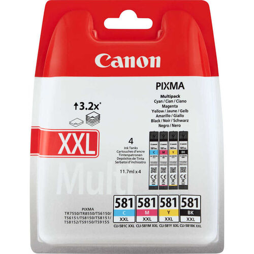 Canon CLI-581XXL (1998C005) Multipack 4'lü Set Orjinal Kartuş - TS6150 / TS6250 (T12469) - 1