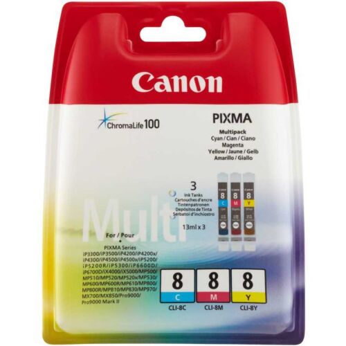 Canon CLI-8CMY (0621B029) Multıpack Original Cartridge - IP3300 / IP4200 (T7829) - 2