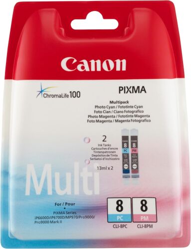 Canon CLI-8PC / CLI-8PM (0624B026) İkili Paket Orjinal Kartuş - IP3300 / IP4200 (T13048) - 1