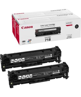 Canon CRG-718BK (2662B005) Black Original Toner Dual Pack - LBP7200 (T7920) 