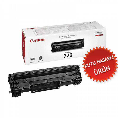 Canon CRG-726 (3483B002) Original Black Toner - LBP-6200/LBP-6230 (Damaged Box) (T13334) - 1