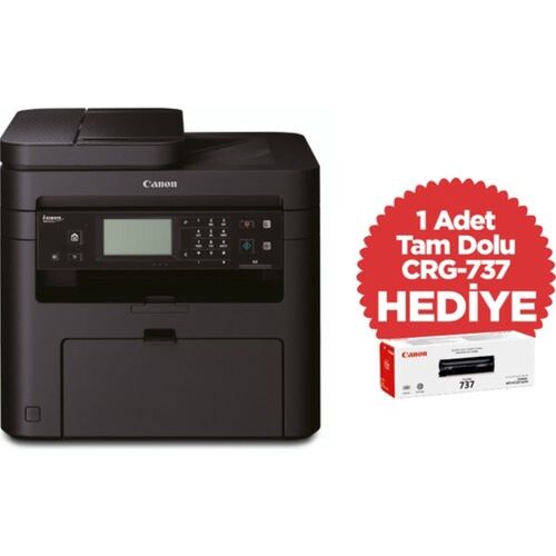 Canon MF237W (1418C113) Çok Fonksiyonlu Lazer Yazıcı Fotokopi + Tarayıcı + Faks + Airprint Wi-Fi + 1 Tonerli (T15847) - 1