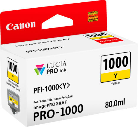 Canon PFI-1000Y (0549C001AA) Sarı Orjinal Kartuş - iPF Pro-1000 (T7469) - 1