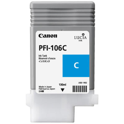 Canon PFI-106C (6622B001) Cyan Original Cartridge - IPF6300 / IPF6400 (T7458) 