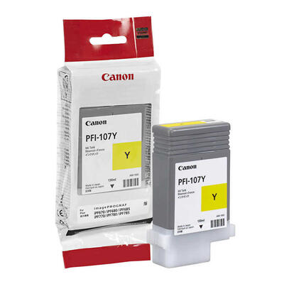 Canon PFI-107Y (6708B001) Yellow Original Cartridge - iPF680 / iPF685 (T6572) 