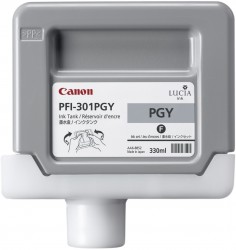 Canon PFI-301PGY (1496B001) Photo Gray Original Cartridge 330 Ml. - iPF8000 / iPF8100 (T1612) 