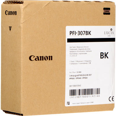 Canon PFI-307BK (9811B001) Black Original Cartridge - iPF830 / iPF840 (T11490) 