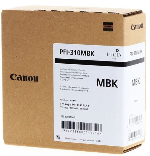 Canon PFI-310MBK (2358C001) Matte Black Original Cartridge - TX-2000 / TX-3000 (T12655) - 1