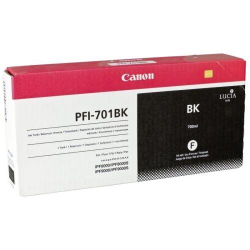 Canon PFI-701BK (0900B001) Black Original Cartridge - iPF8000 / iPF8100 (T1654) - 2