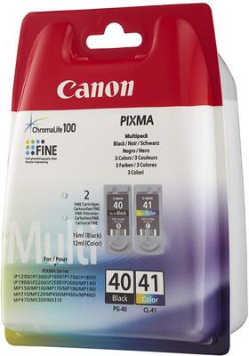 Canon PG-40 / CL-41 (0615B043) Black+Color Dual Pack Original Cartridge - iP1200 / iP1300 (T13785) 