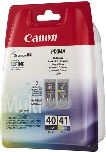 Canon PG-40 / CL-41 (0615B043) Black+Color Dual Pack Original Cartridge - iP1200 / iP1300 (T13785) - 1