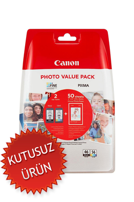 CANON - Canon PG-46 / CL-56 (9059B003) İkili Paket Orjinal Kartuş + 50 Fotoğraf Kağıdı (U)