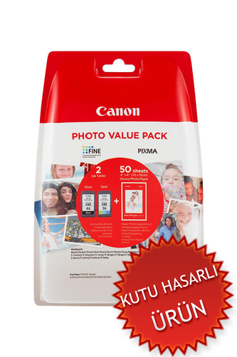 Canon PG-46 / CL-56 (9059B003) Dual Pack Original Cartridge + 50 Photography Paper (Damaged Box) - 1