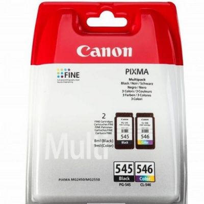 Canon PG-545 / CL-546 (8287B005AA) Dual Pack Original Cartridge - MG2450 / MG2550 (T2500) - 1