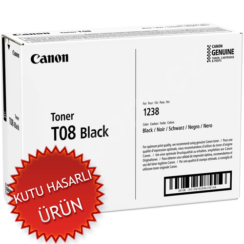 Canon T08 3010C006 Siyah Orjinal Toner - LBP1238 / MF1238 (C)