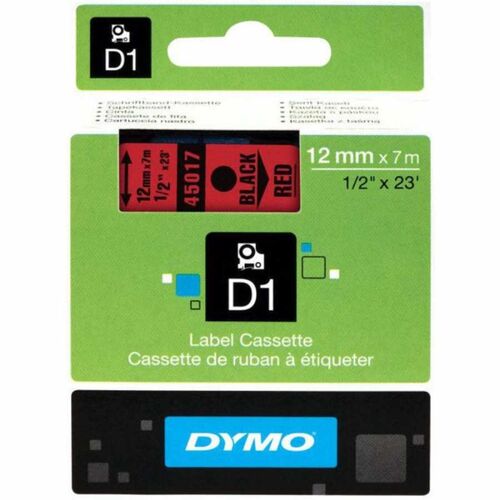 Dymo 45017 Kırmızı-Siyah D1 Yedek Şerit (12 mm x 7 m) (T16356) - 1