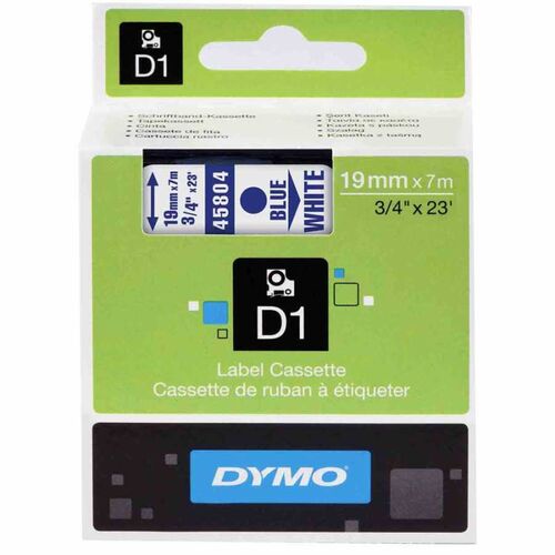 Dymo 45804 D1 Beyaz-Mavi Yedek Şerit 19mm x 7m (T16350) - 1