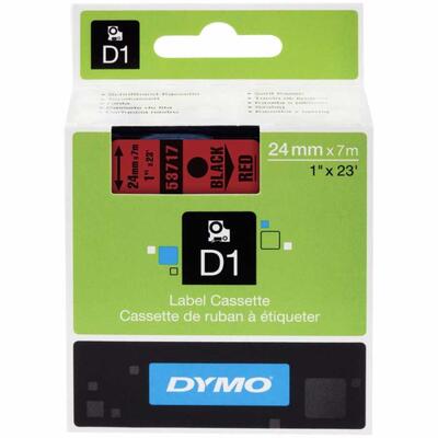 Dymo 53717 D1 Red Black Spare Strip 24 mm x 7 mt 